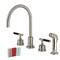 Kingston Brass KS8728CKL Widespread Kitchen Faucet with Plastic Sprayer, Brushed Nickel KS8728CKL - alternate 1